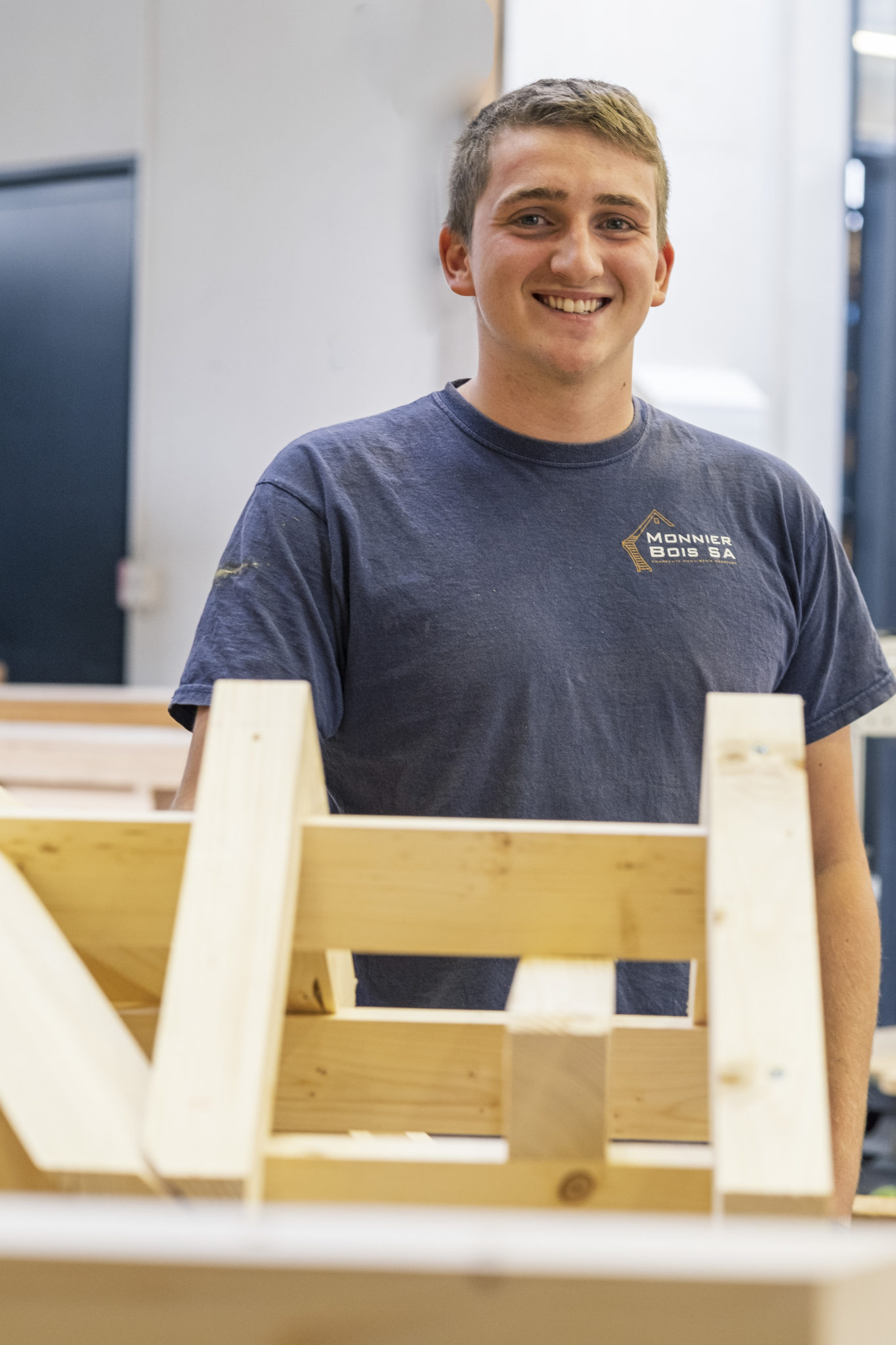 Antoine Mariller, apprenti charpentier de 4e année à Arnex-sur-Orbe.